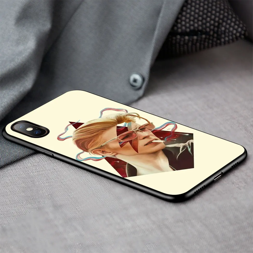 Крутой Мягкий силиконовый чехол David Bowie для телефона iPhone 11 Pro Max XR X XS 6 6S 7 8 Plus 5 5S SE