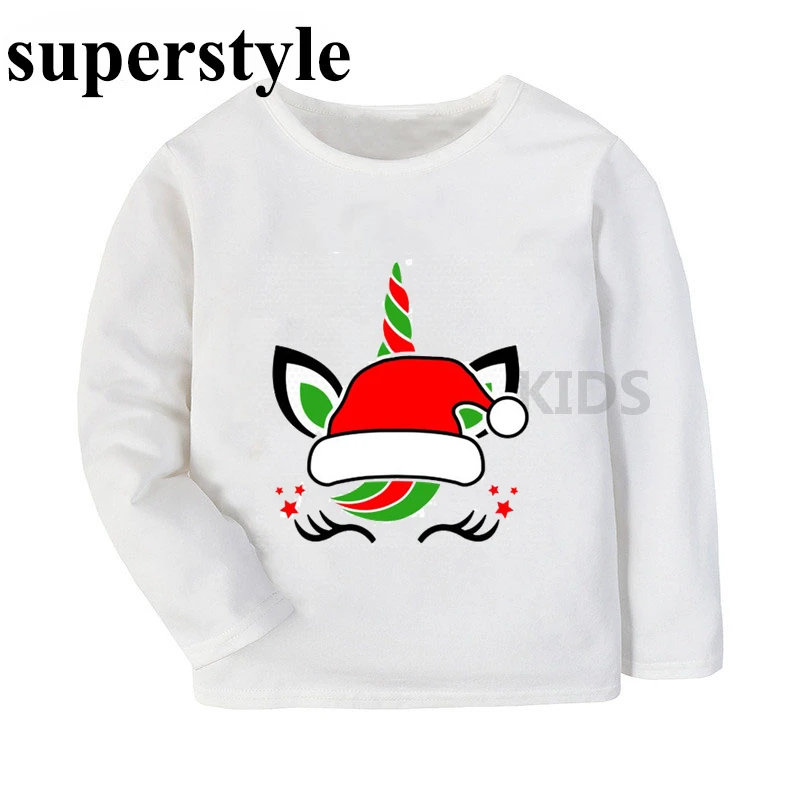 Детские футболки с длинными рукавами для мальчиков и девочек на новый год 2020