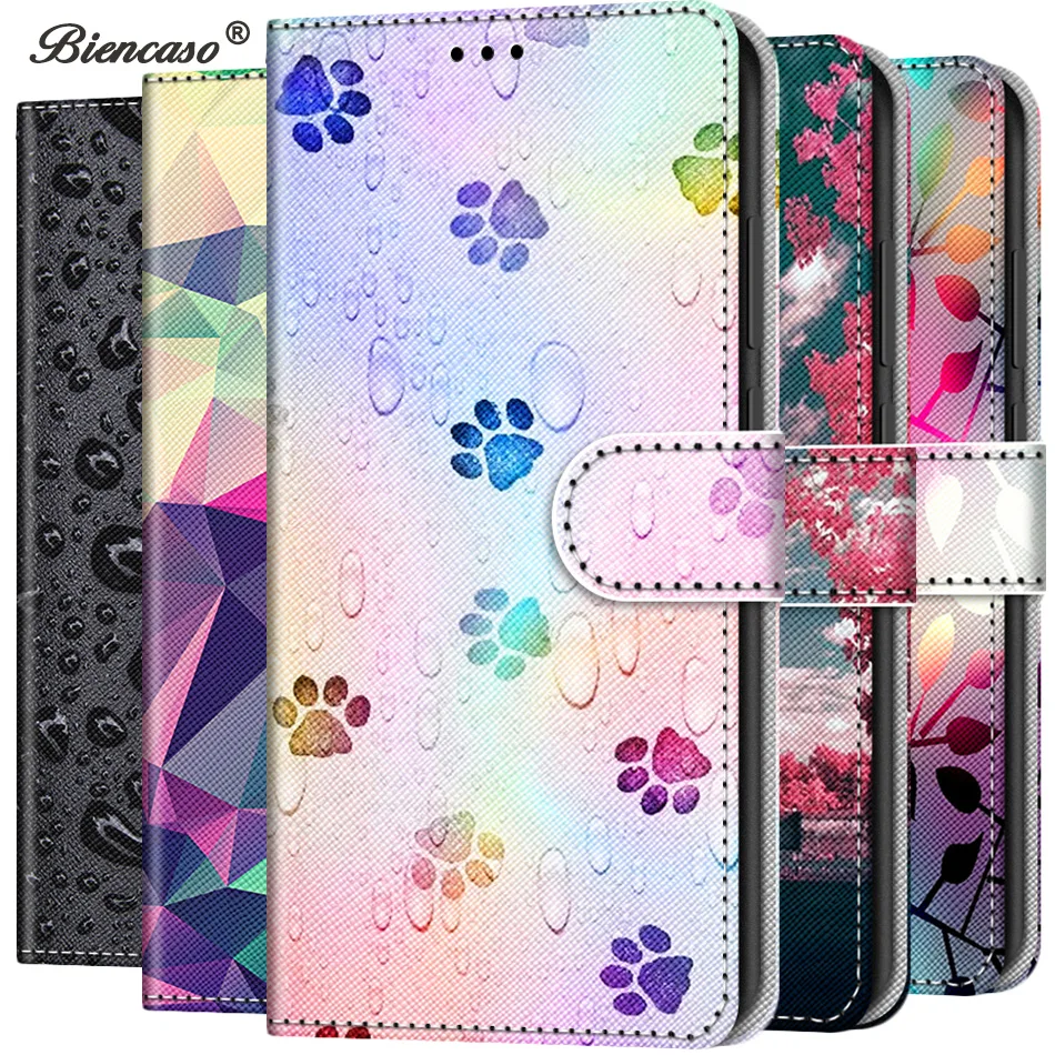 Чехол книжка из искусственной кожи с милыми животными для Huawei P8 Lite P9 P10 P20 2019 P30 Pro