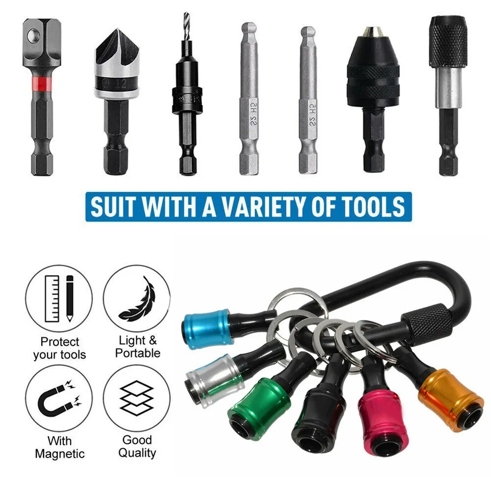 Driver Keyring Bit Holder Extension Bar Hex Shank Quick Release Screwdriver