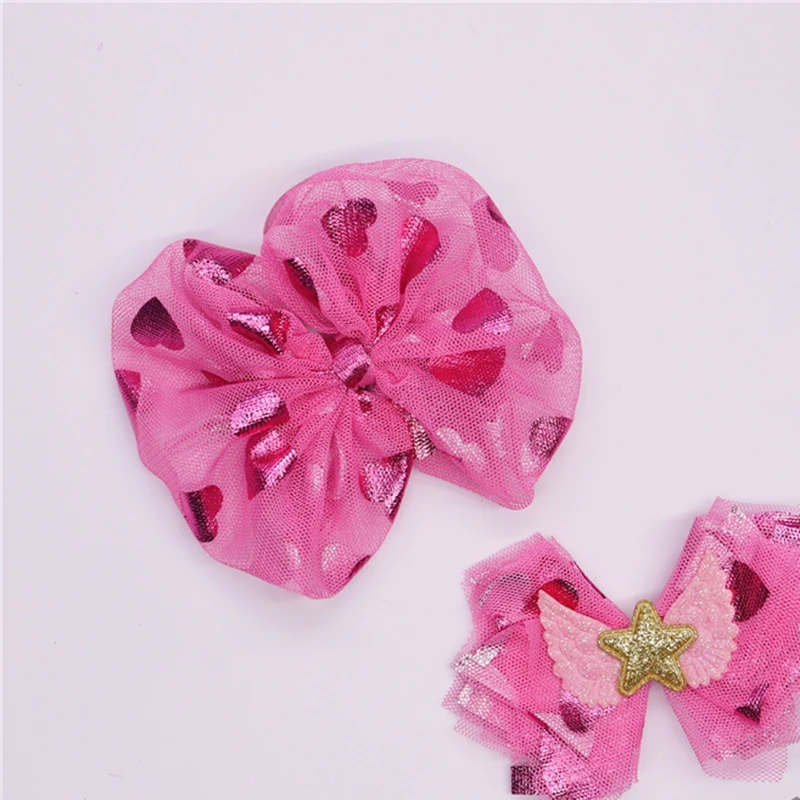 10 ярдов розово-красная лента в форме сердца рулон флокирующей сетки для девочек