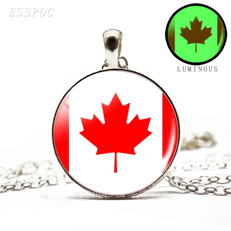 Светящееся в темноте ожерелье с национальным флагом Северной Америки канадской