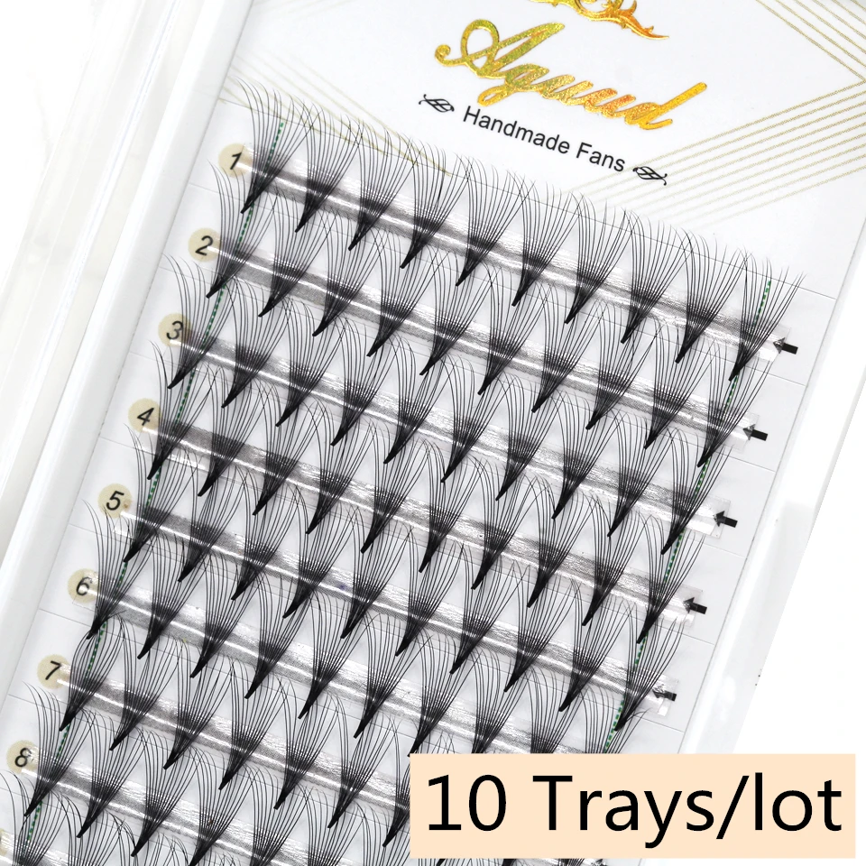 

AGUUD 10 Trays/Lot 3D 5D 6D 8D 10D 12D Narrow Fan Lashes Pointy Base Sharp Stem Pre Made Volume Lash Fans Eyelash Extension