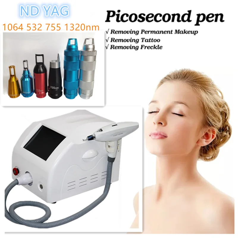 Q-switch 1064 532 1320nm ND YAG LaserTattoo Removal Eyebrow Pigmentation Remover skin rejuvenation Pico Second For Salon Newest