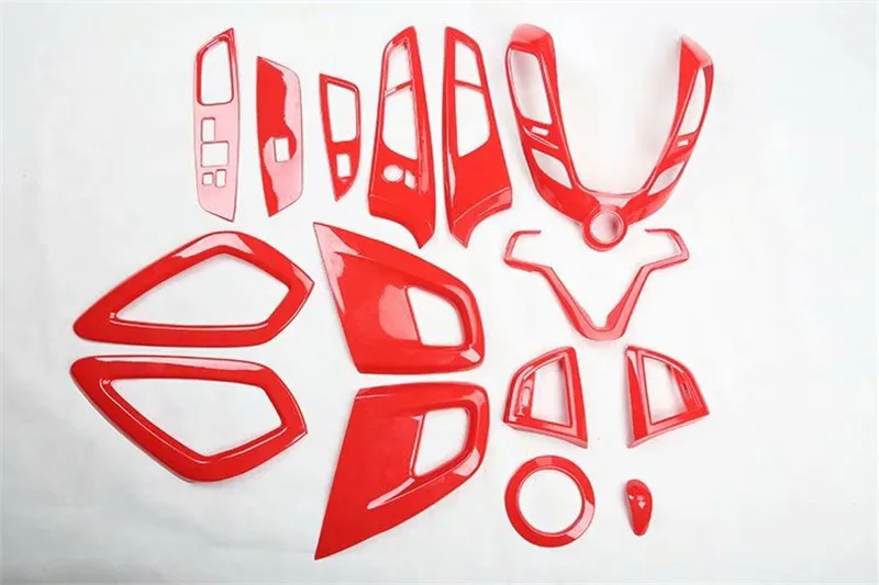 1 лот наклейки для автомобиля ABS красный углеродное волокно внутри украшения