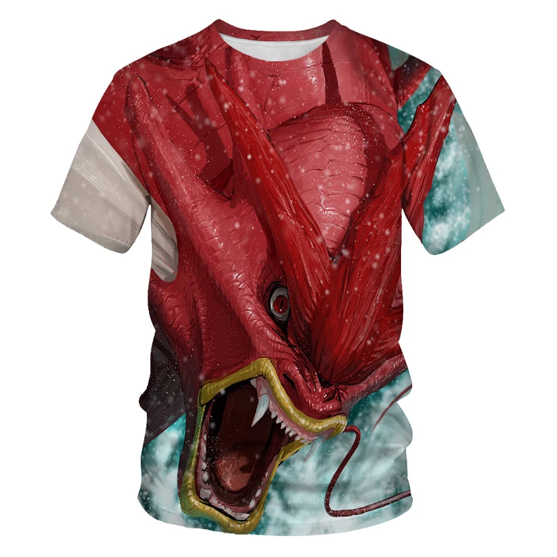 

Summer One Men's 3D Anime Dragon T-shirt Fashionable Youth Men's and Women's Fitness Tops Casual Street Hip Hop Clothing 2021