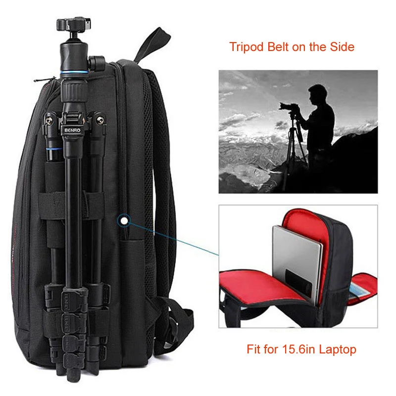 camera backpack diy partition video digital dslr bag waterproof outdoor camera photo bag shockproof lenses case laptop backpack free global shipping
