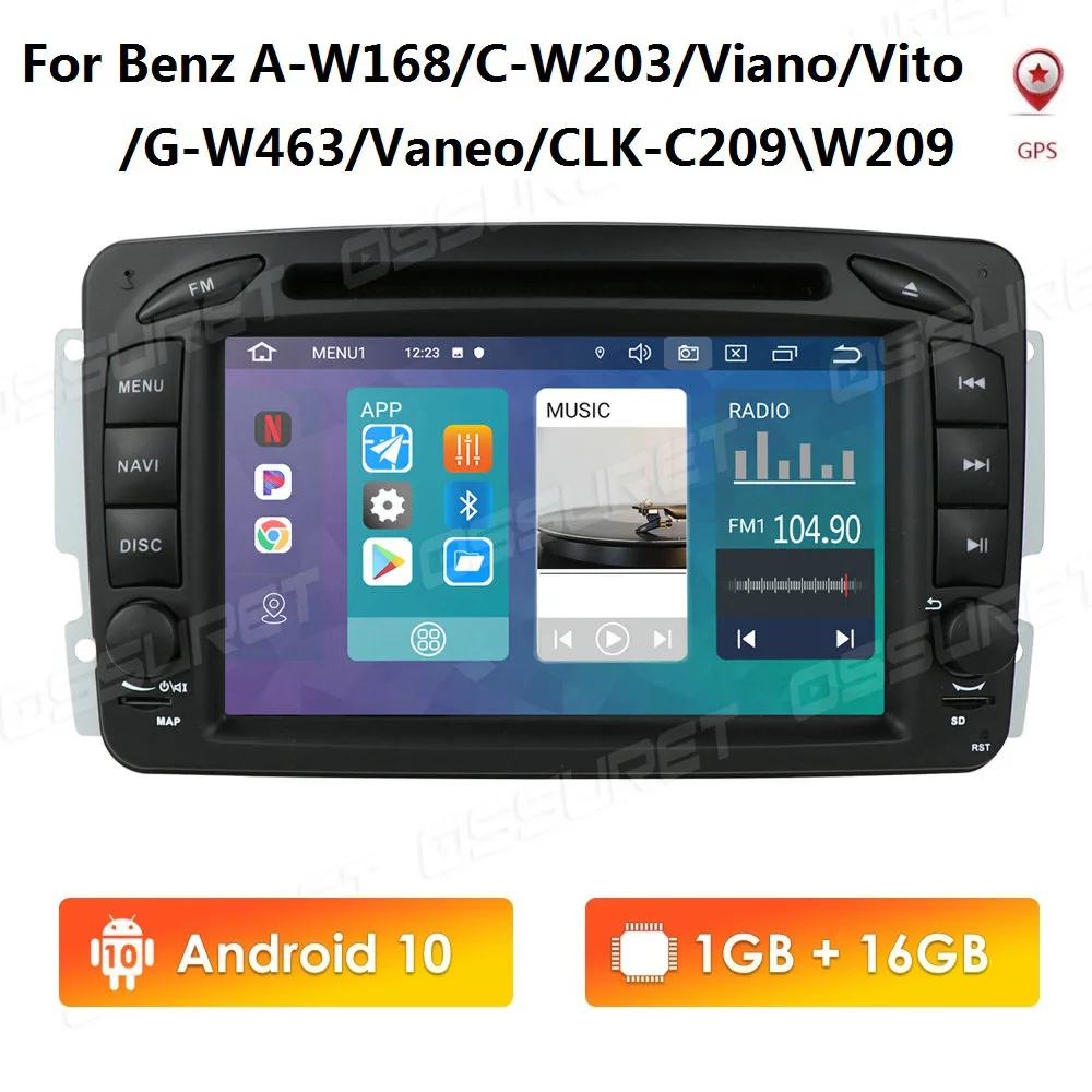 Автомагнитола на Android 10 2 Din 7 дюймов IPS 1080P HD DVD плеер GPS для Mercedes Benz CLK W209 W203 W208 W463 с