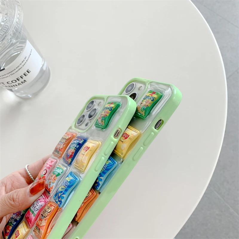 3D Kawaii японский чехол для телефона с изображением картофельных чипсов закусок iPhone