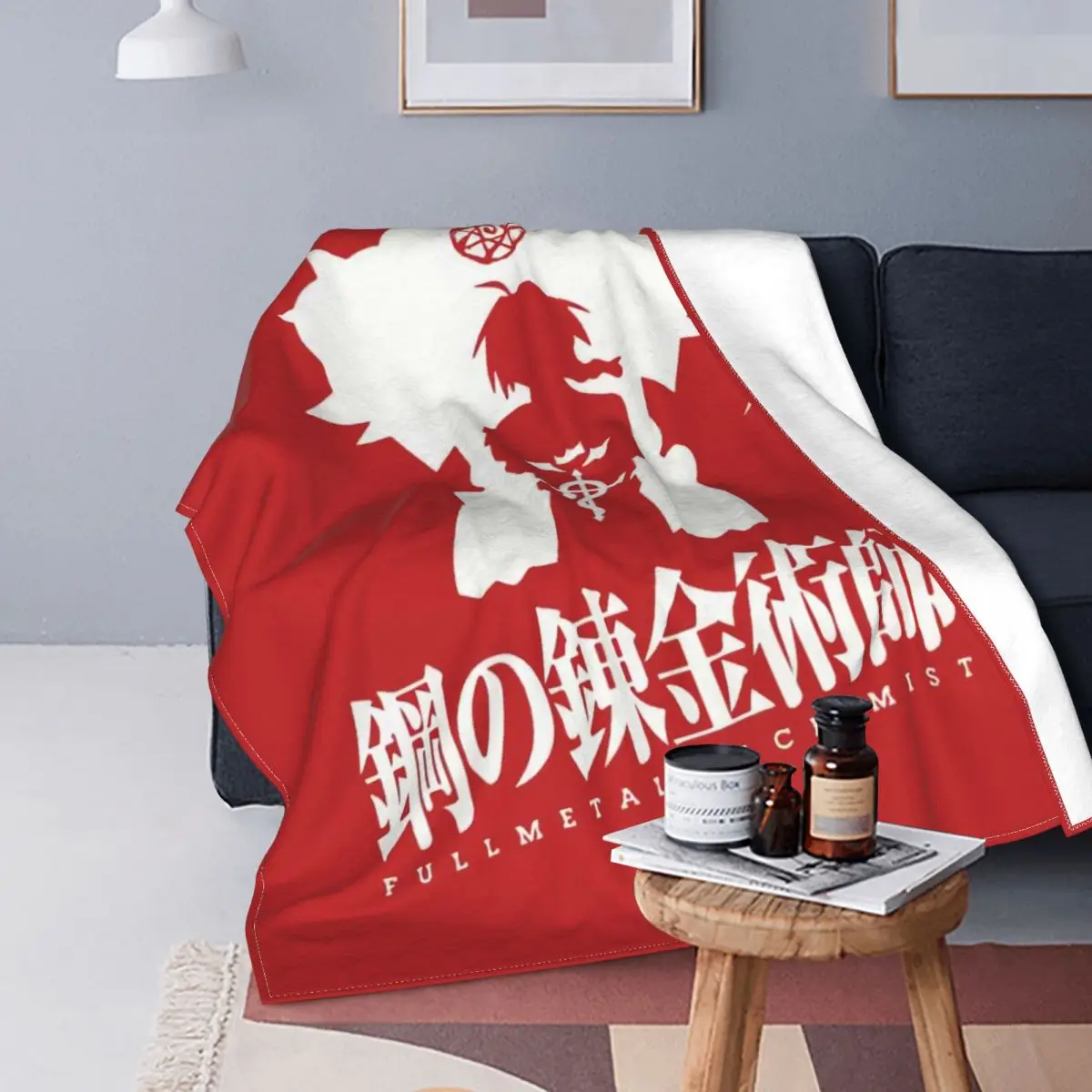 

Animation Fullmetal Alchemist Character Poster Blanket Stitch Warm Portable Coral Fleece Throw Blankets For Bedspread Office