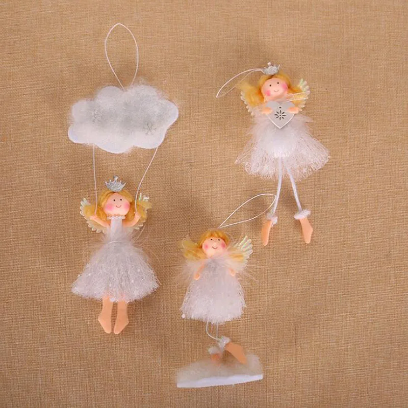 12 шт./лот украшения для новогодней елки в виде ангелов с короной облаками девочек
