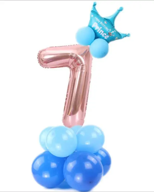 Rose gold blue 7 1 комплект 32 дюймов розовое золото номер воздушный шарик из фольги в форме цифры баллоны с гелием День рождения Свадьба Декор воздушные шары для праздника вечерние поставки - Цвет: Rose gold blue 7