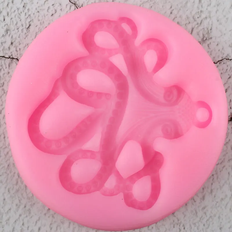 Осьминог силиконовые формы DIY морские животные кальмар кекс Topper инструменты для