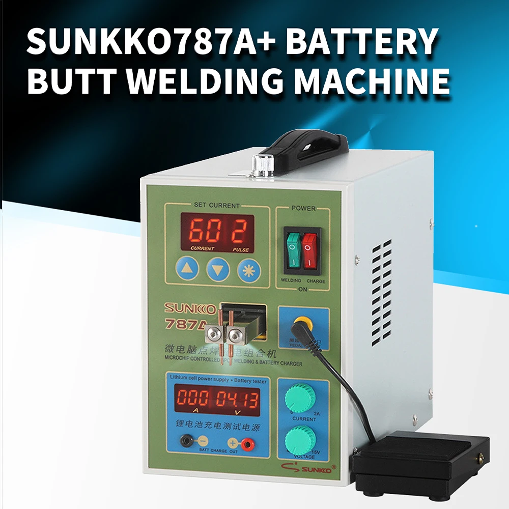 Sunkko 787A+ 220V Battery Spot Welder Pulse Welding Machine for 18650 Lithium-ion Battery Packs 0.05 - 0.2 mm