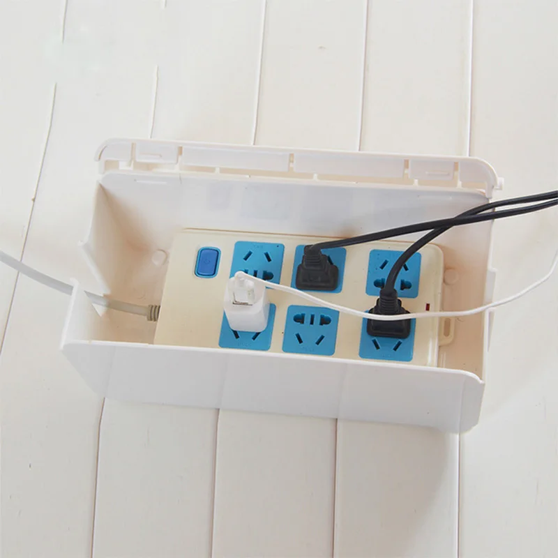 Plastic wire storage box cable manager power cord junction household essentials 2 sizes | Дом и сад