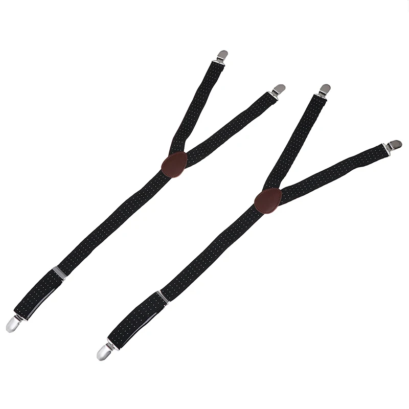 

1Pair Mens Shirt Stays Garters Y Shape Military Adjustable Elastic Shirt Holders Straps Sock Non-slip Clamps Leg Suspenders