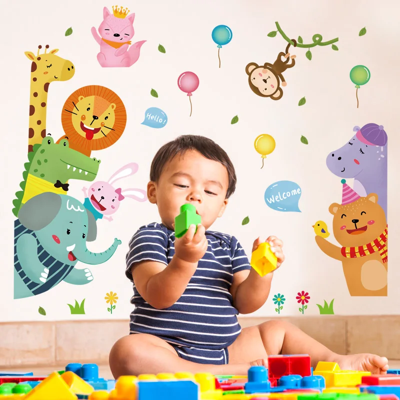 

Cartoon Animal Wall Sticker Home Decor Decoration For Kids Rooms Decoration Wall Art Decal