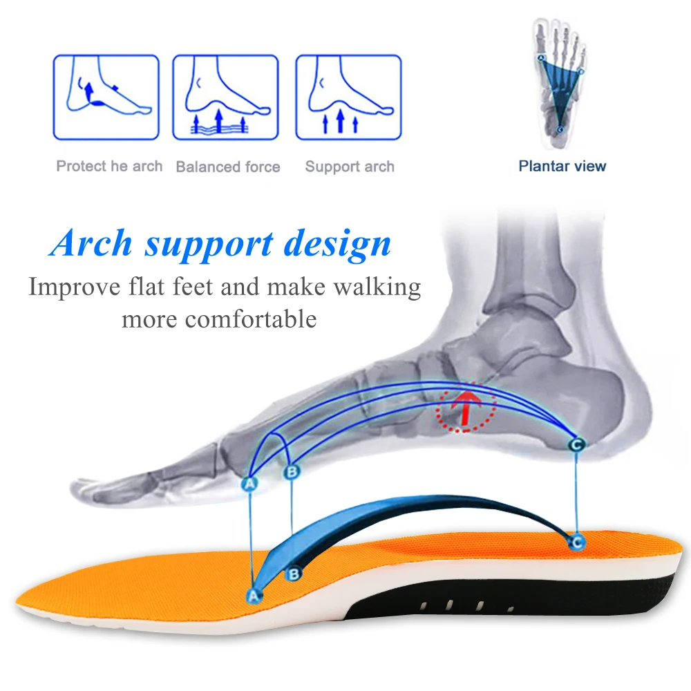 KOTLIKOFF Sport Insole Silicone Orthopedic Foot Care For feet Shoes Sole Heel Pain Plantar Fasciitis Shock Absorption Pads
