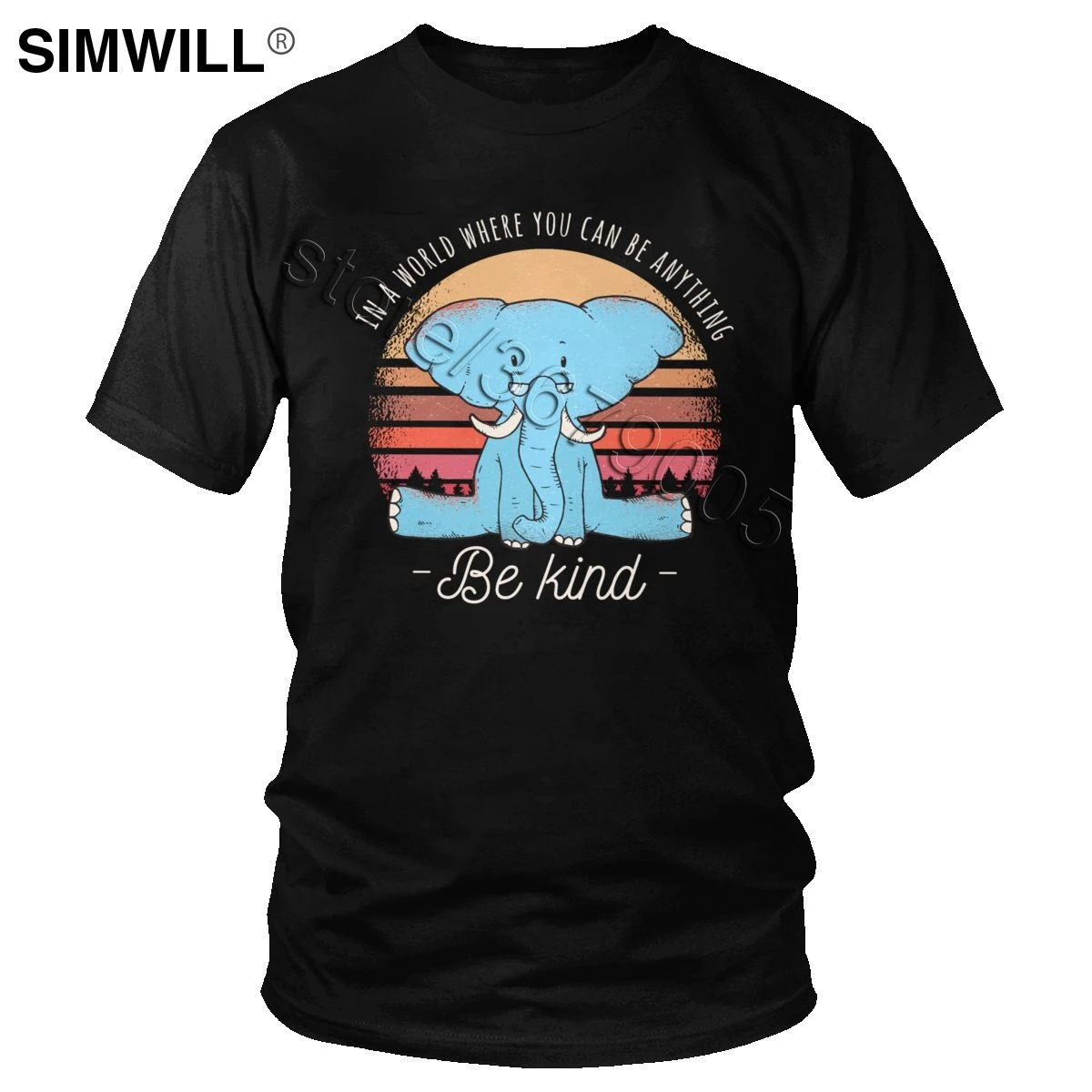 

Cute Be Kind To Elephant T Shirt Vintage Men Graphic Print Short Sleeved 100% Cotton T-Shirt Slim Fit Summer Wild Animal Tee