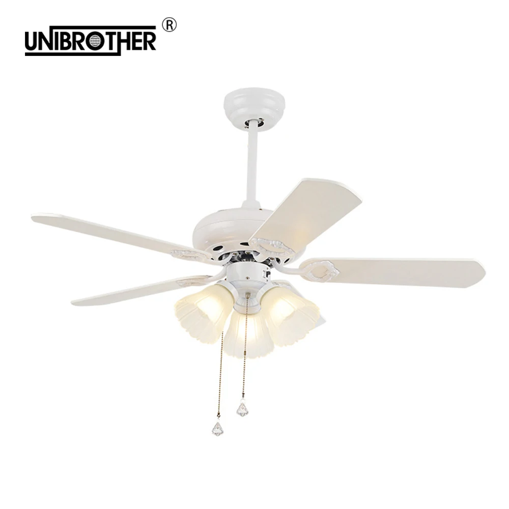 потолочный вентилятор ретро Белый Потолочный лампа с дистанционным управлением