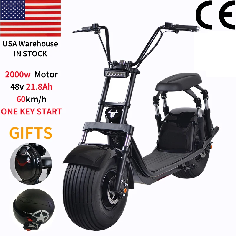 US warehouse 2000w 60V 21.8Ah мощный электрических скутеров Citycoco с съемный литий Батарея| |