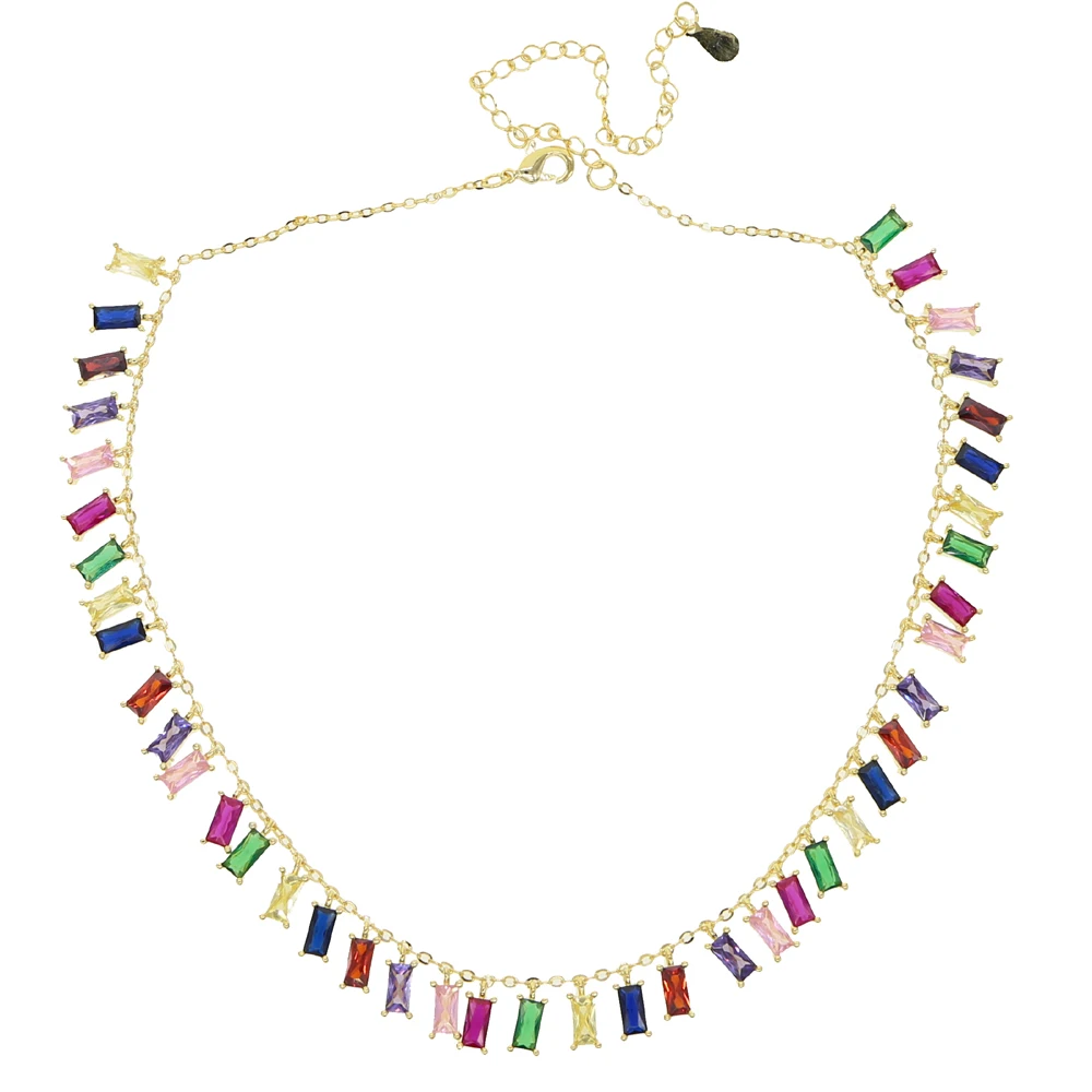 Массивное разноцветное колье чокер с разноцветными геометрическими фигурами и