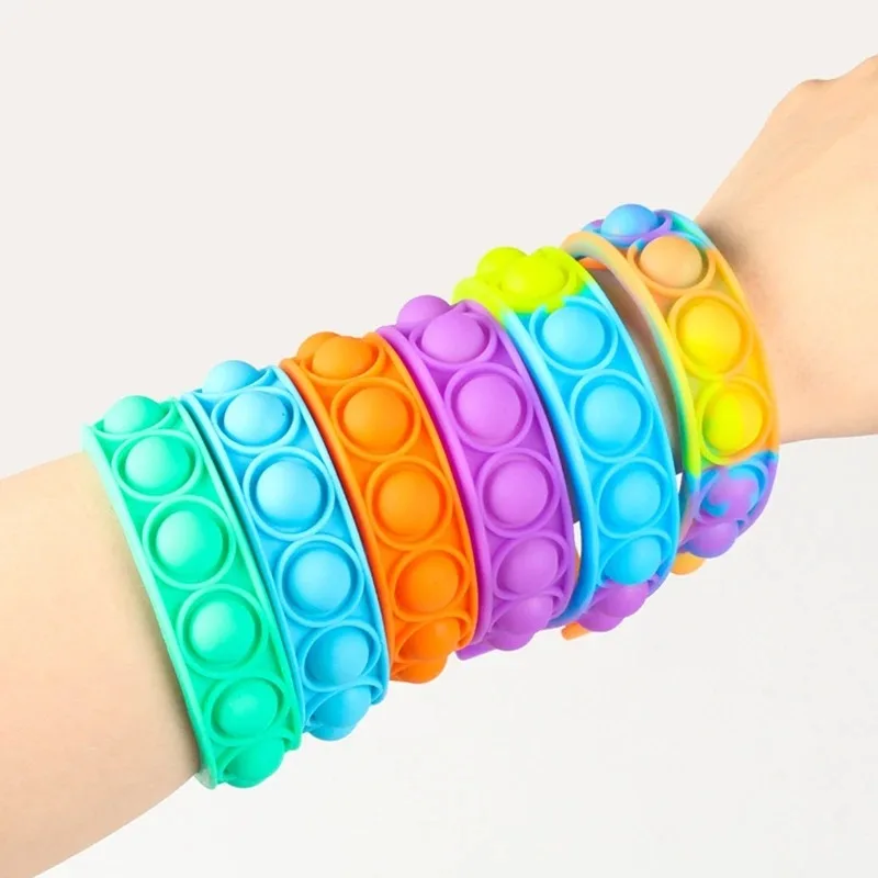 

Fidget Toys For Children Push Bubble Antistress Bracelet Decompression POP Toy Adults Anti Stress Reliever Sensory Toy Kids Gift