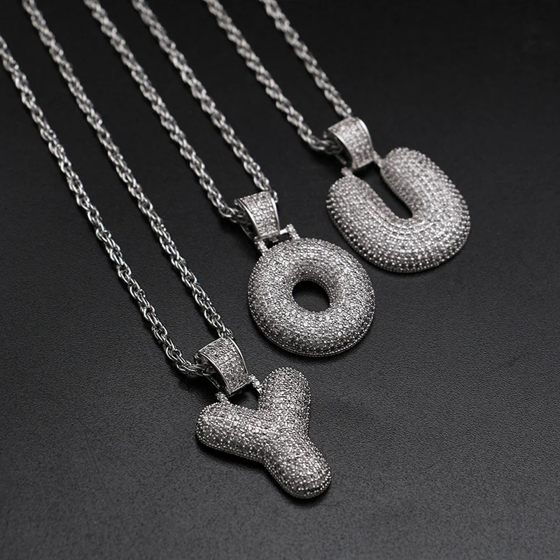 Женское Ожерелье с буквами из Кубического циркония золотого и серебряного цвета