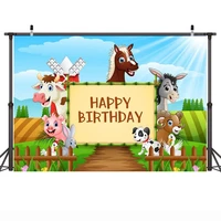 cartoon pig dog cow rabbit farm photography backgrounds kids birthday party banner photo shootings backdrop custom baby shower