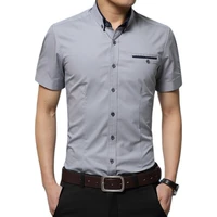 brand mens summer business shirt short sleeves casual social formal shirt turn down collar men shirts 8 colors big size m 5xl