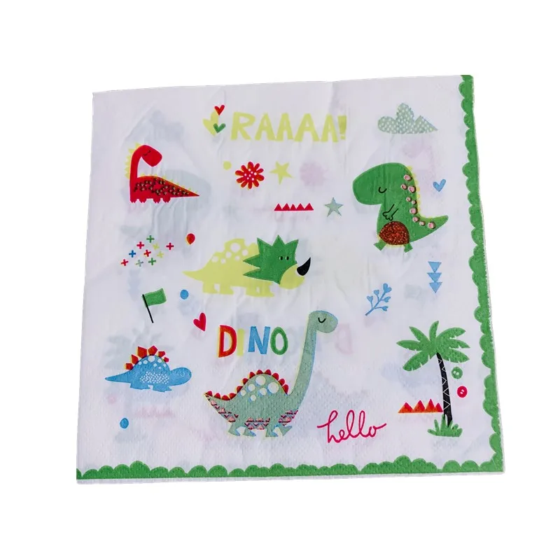 Дино вечерние поставки динозавр шары одноразовая посуда день рождения детей