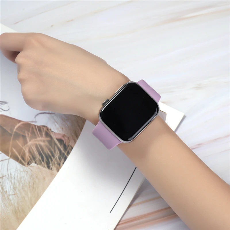 Silicone Band for Apple Watch 7 6 5 4 3 2 1 Ultra 49MM 40MM 44MM 38MM 42MM Rubber Watchband Strap for iWatch serie 7 8 41MM 45MM