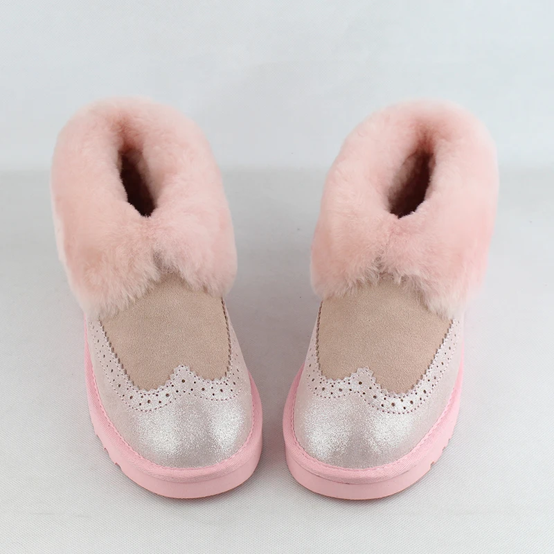 UVWP новые женские зимние ботинки высшего качества с натуральным мехом модные