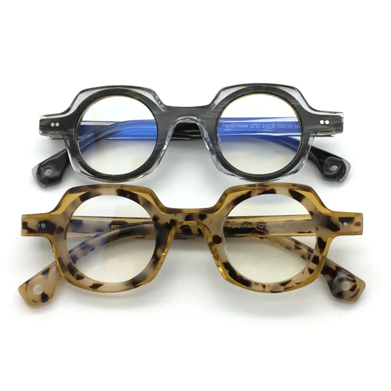 Acetate Glasses Frame Men Women Vintage Round Eye Glasses Optical Myopia Eyeglasses Frames Man Clear Eyewear Spectalces Oculos