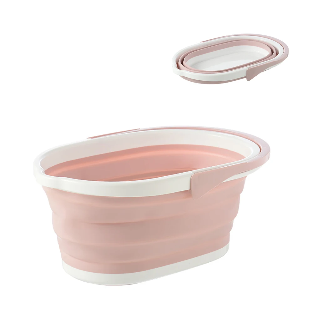 

Foldable Mop Bucket Collapsible Portable Wash Basin Dishpan With Handle CY