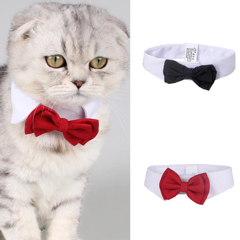 

Classic Pet Collar Circle Fashion Dog Bow Tie Gentleman Formal Cat Accessories Cotton Dog Collar Circle Cute Wedding Collar