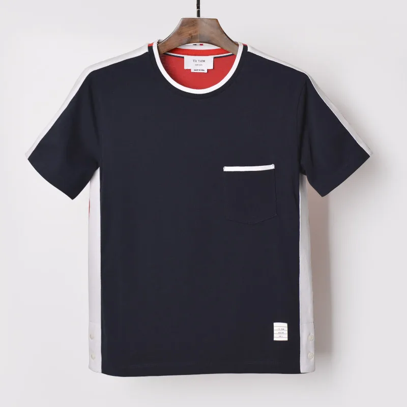 Мужская футболка с короткими рукавами и круглым вырезом TB THOM panell модные летние