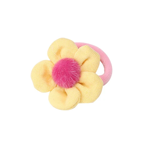 Yellow Scrunchie M MISM 1 шт. резинки для волос с цветами для девочек заколки для волос для детей эластичные аксессуары ленты для волос для девочек - Цвет: Yellow Scrunchie