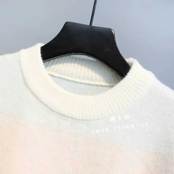 Новинка Осень 2020 просторный пуловер в Корейском стиле Женский вязаный женский