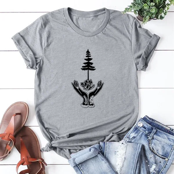 

Womens Yoga Print Summer T-shirt Women O-neck Cotton Short Sleeve Funny Tshirt Women Top Loose T-shirt Femme Black White