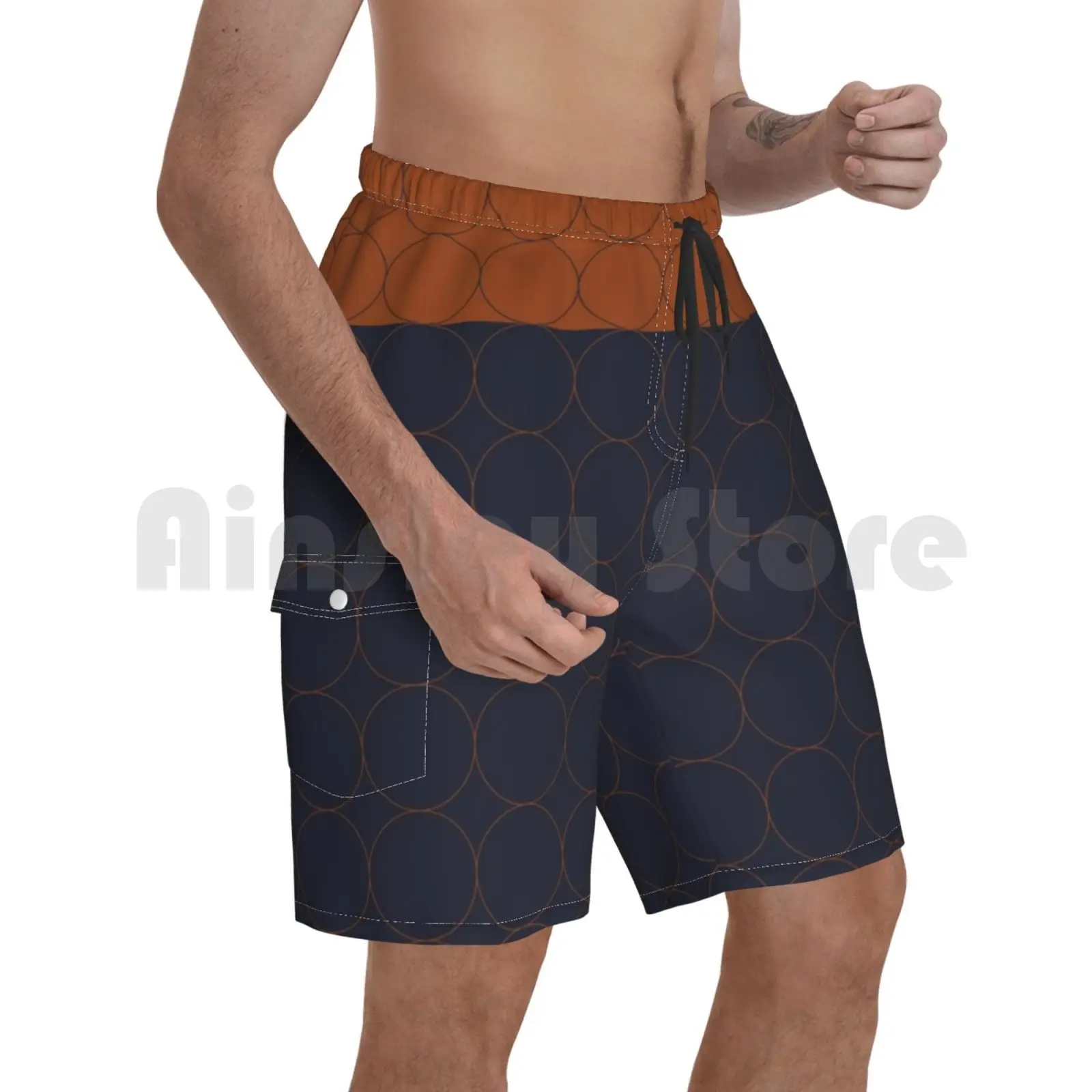 

Beach Shorts Navy And Rust Circles Ii Navy Rust Circles Navy Rust Circles Dark Blue