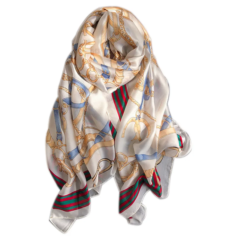 Новинка 2019 роскошный брендовый женский шелковый шарф модные шарфы с принтом