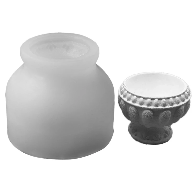 

Flower Pot Resin Silicone Mold Succulent Plant Pot Concrete Cement Plaster Molds M7DD