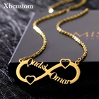 Ожерелье из нержавеющей стали под заказ с именем пары, Золотое колье-чокер, кулон с знаком бесконечности, хороший подарок для любимой женщины