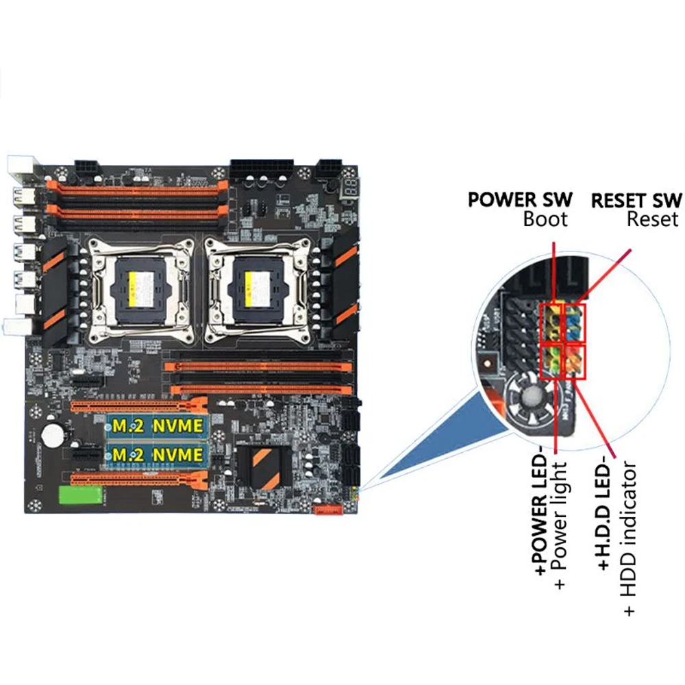 X99 CPU материнская плата Dual Xeon LGA 2011 V3 8 DIMM DDR4 2666/2400 МГц Ext ATX четырехканальная