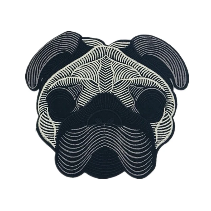 

Patches Patches Cute Pug Bulldog personality DIY decoration patch large cute enough embroidery clothing cloth patch