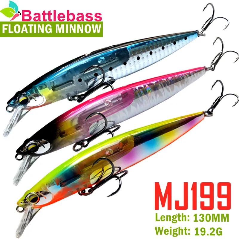 

BATTLEBASS 2021 Новинка с флэш-лезвием жесткие плавающие воблеры кренкбейт 13 см 20 г плавающая приманка для морского окуня приманка рыболовные прим...