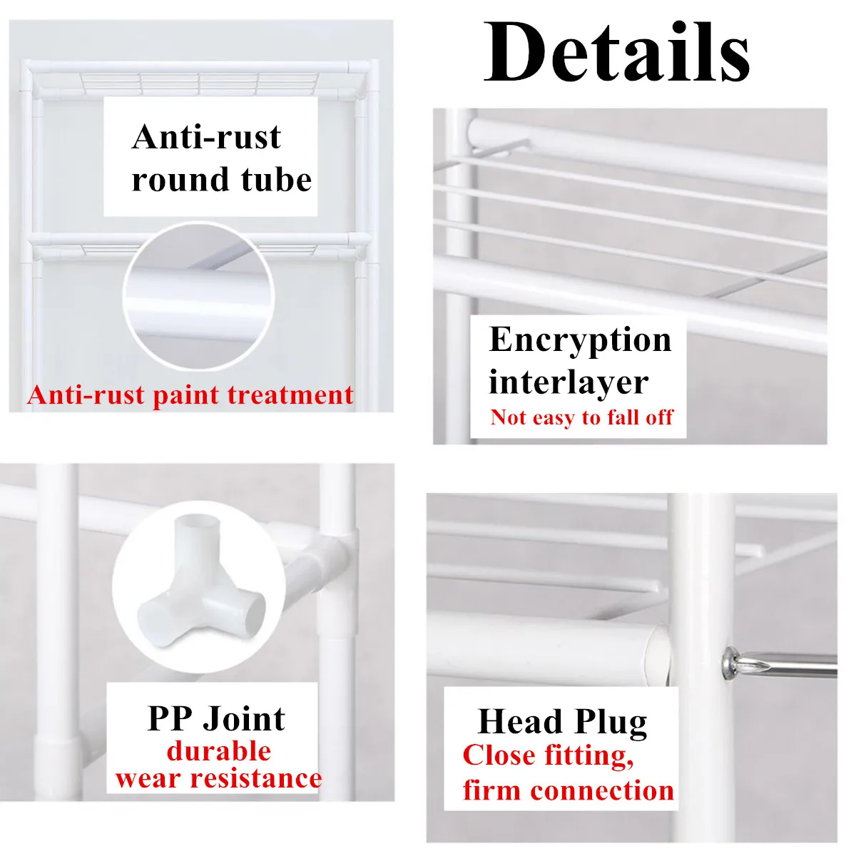 

2 Tiers Over the Toilet Rack Washing Machine Rack Bathroom Space Saver Balcony Home Storage Shelves Anti-rust Round Tube Racks