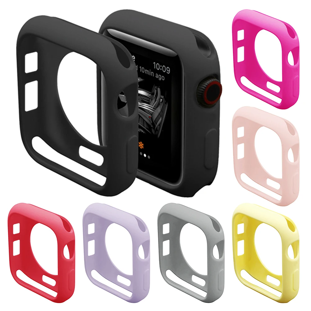 Чехол для часов Apple Watch 6 5 4 SE 40 мм 44 цветной мягкий чехол с царапинами IWatch Series 3 2 1 42 38