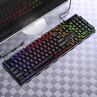 Светящаяся компьютерная игровая мышь, клавиатура, набор проводной механической клавиатуры, механическая клавиатура для дома и офиса, игровые клавиатуры